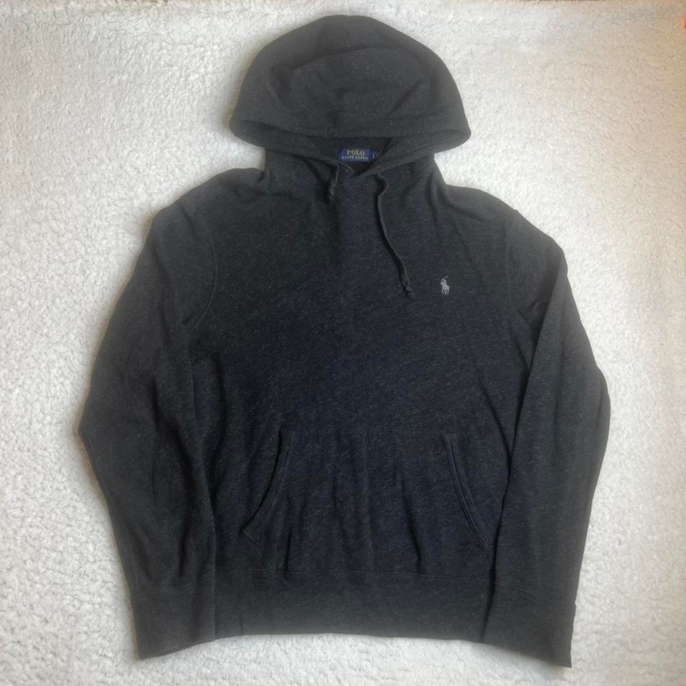 Polo Ralph Lauren men's grey embroidered pony hoodie cotton casual L
